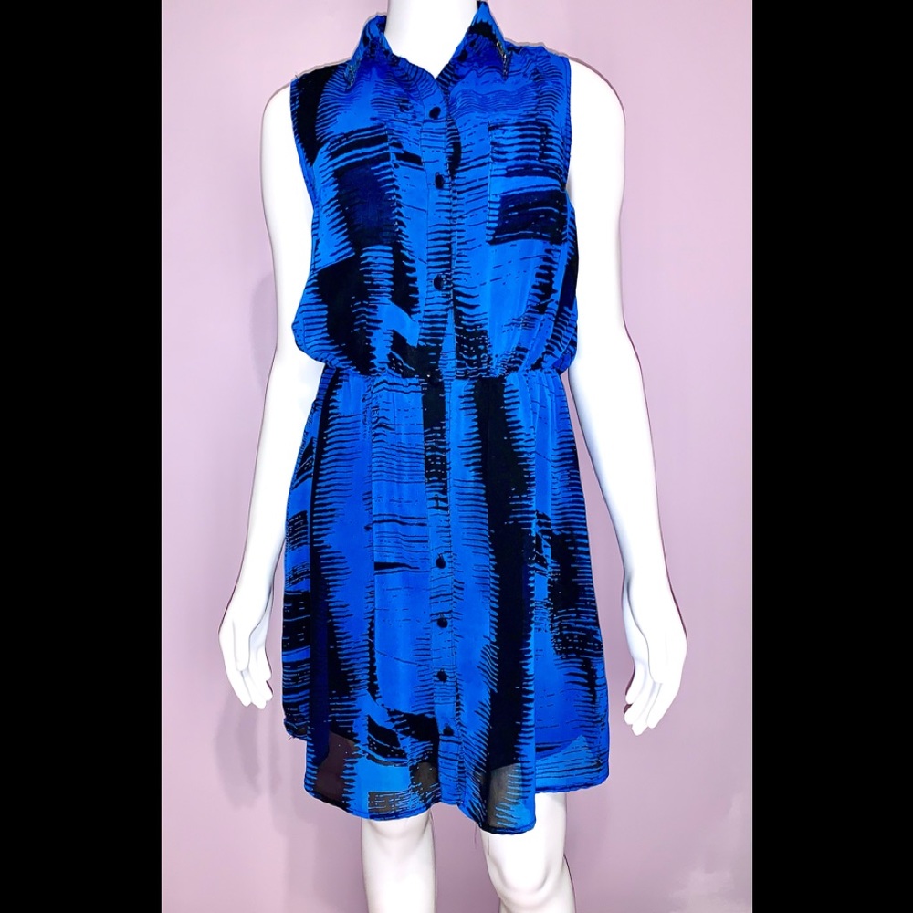 MIMI CHICA• Bright Blue Abstract Dress/ (S)